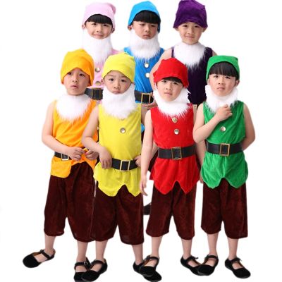 [Cos imitation] Seven Dwarfs เครื่องแต่งกายสำหรับเด็กชุดคริสต์มาสสำหรับเด็ก Halloween Carnival คอสเพลย์เสื้อผ้าคริสต์มาส Performance