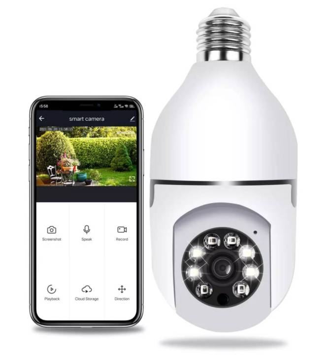 กล้องหลอดไฟ-wifi-ไร้สาย-กล้องรักษาความปลอดภัยกล้องบันทึกวิดีโอในร่มและกลางแจ้งกล้องนิรภัย-fisheye-hd