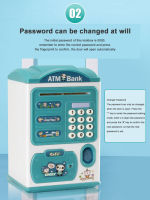 Electronic Piggy Bank Simulation Password Fingerprint Sensor Unlocking Cash Storage Box Automatic Roll-up Safe ATM Piggy Bank