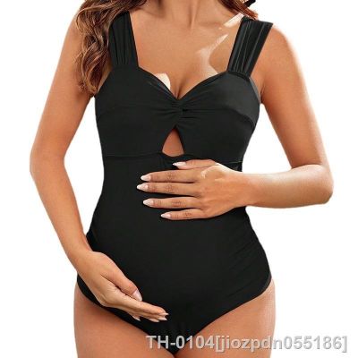 ❐ jiozpdn055186 Maiô de gravidez oco para mulheres moda praia gola V maiô maternidade Criss Cross Premama nova