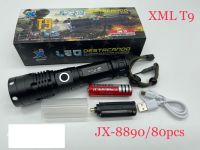 online ไฟฉายแรงสูง ไฟฉายซูม XML T9 JX-8890 ชาร์จ USB  สว่างมาก แข็งแรง ทนทาน ปรับไฟได้