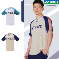 Yonex เสื้อกีฬาเทนนิสเสื้อผ้ากีฬาเสื้อกีฬาเสื้อแบดมินตันเสื้อยืดแขนสั้นผู้ชายผู้หญิง110380BCR