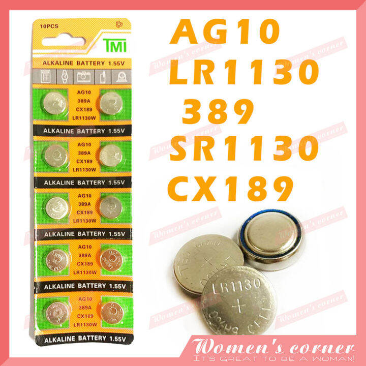 AG10 LR1130 SR1130 1.55V Alkaline Button Cell Battery For Calculator