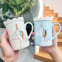 เกาหลี Unicorn ทาสีเซรามิกสีทองถ้วยศิลปะเล็กๆน้อยๆสด Mori กาแฟสีแดงถ้วยธุรกิจแก้วใช้ในสำนักงาน