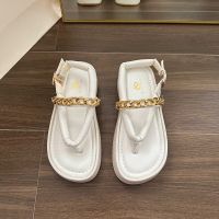 Hot sell Sandals Women Summer Fashion Womens Sandals 2023 Platform Flip Flop Sandals Round Head Chain Women Shoes