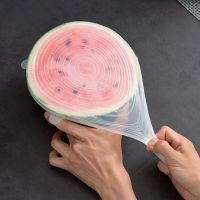 【DT】 hot  6pcs/set Reusable Silicone Stretch Lids Food Bowl Saran Wrap Cover Kitchen Vacuum Seal Bowls Refrigerator Food Storage Film