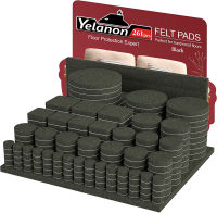 Yelanon Felt Furniture Pads - 261 Pcs Furniture Pads Self Adhesive, Cuttable Felt Chair Pads, Anti Scratch Floor Protectors for Furniture Feet Chair Legs, Furniture Felt Pads for Hardwoods Floors, Black