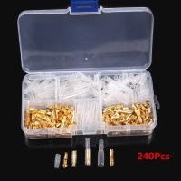 200/240pcs Crimping Terminal Set 4mm Bullet Crimp Terminal Wire Connectors Male Female Socket with Sheath Cold Press Terminal Electrical Circuitry  Pa