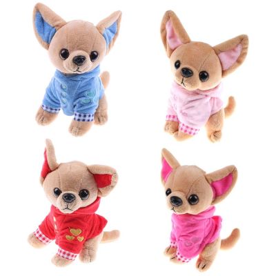 MLS Cute Christmas Birthday Gifts 4 Colors Kids Toys Dog Stuffed Toy Simulation Animal Doll Chihuahua Dog Plush Toy Plush Pillow