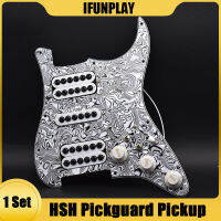 HSH 3ชั้นกีตาร์ไฟฟ้า Pickguard Humbucker Pickup พร้อมสวิตช์ตัดเดี่ยวร่มสกรู Prewired Scratchplate Assembly