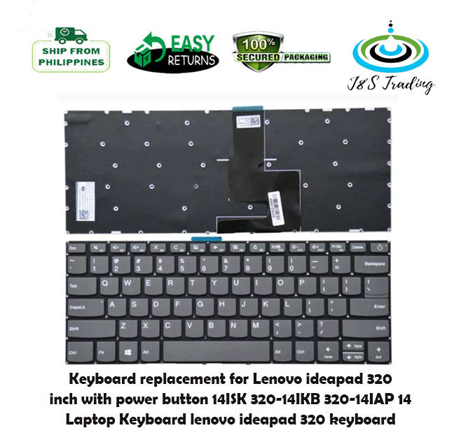 Keyboard replacement for Lenovo ideapad 320 14 inch with power button ...