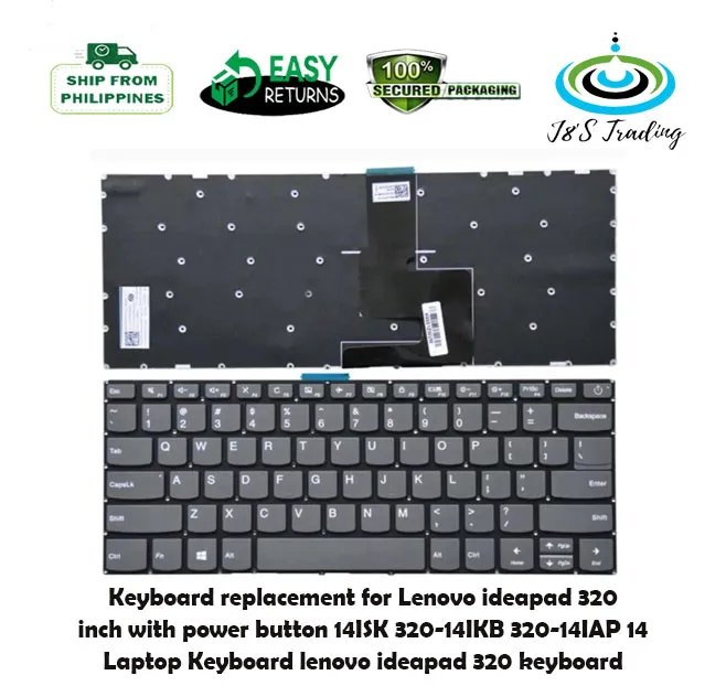 Keyboard replacement for Lenovo ideapad 320 14 inch with power button 14ISK  320-14IKB 320-14IAP Laptop Keyboard lenovo ideapad 320 keyboard | Lazada PH