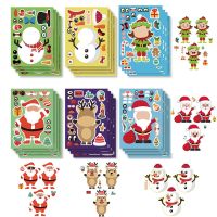 【LZ】►  6/12/24Sheets Kids DIY Stickers Classic Make Your Own Christmas Tree Santa Face Jigsaw Sticker Party Puzzle Toys Boys Girls Gift