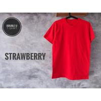 DSL001 เสื้อยืดผู้ชาย เสื้อยืดสีพื้น ( STRAWBERRY ) สีแดงเข้ม **ไม่มีการเย็บตะเข็บข้างตัวเสื้อ** เสื้อผู้ชายเท่ๆ เสื้อผู้ชายวัยรุ่น