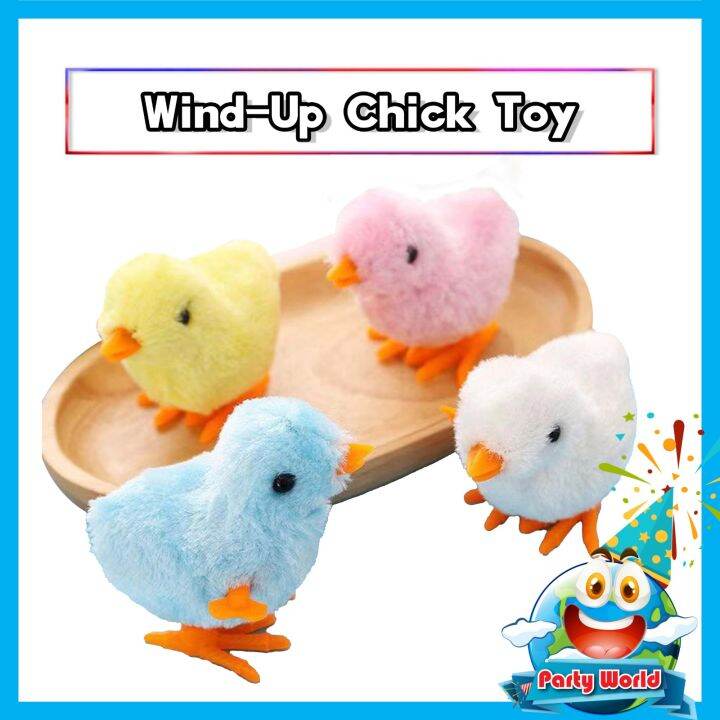 🎉Children Cute Plush Wind Up Chicken Toy Jumping Walking Chicks Jump ...