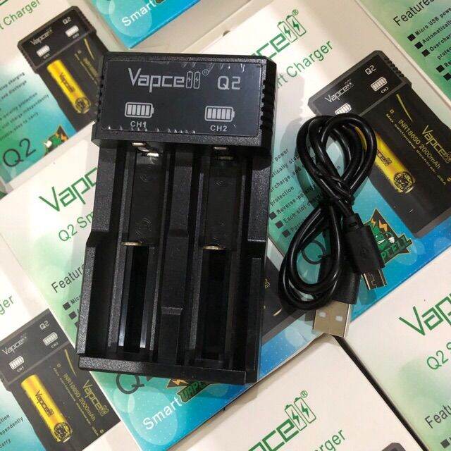 เครื่องชาร์จถ่านvapcell-q2-อุปกรณ์ชาร์จ-ชาร์จพร้อมกันได้-2-ก้อน-รองรับหลายขนาด