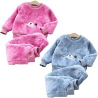 2020 New winter Baby Boy Girl Thicken Pajamas Set Flannel Fleece Toddler Child Warm Catoon Sleepwear Kids Home Suit 0-6Y