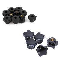 5Pcs M8 Female Thread 32Mm Star Head Clamping Nuts Knob Grip Handle amp; 10 Pcs 32Mm Dia M6