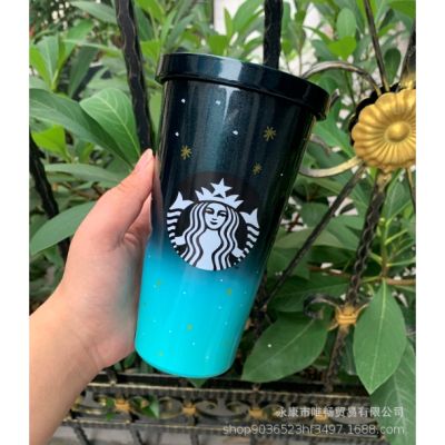 cup ขวดน้ำ กระบอกน้ำ Starbucks ขนาด 500 มล. สแตนเลสแบบพกพากระติกน้ำร้อนกระติกแก้ว water bottle หลอดดูด cd