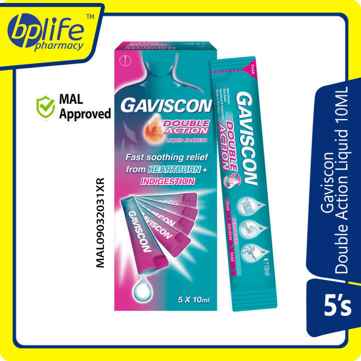 Gaviscon Double Action Liquid Sachets 5x10ml Lazada