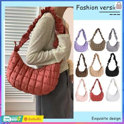 กระเป๋าสะพายข้างผู้หญิง Creative Quilted Padded Bubble Cloud กระเป๋าซิปปิดกระเป๋าถือสายคล้องไหล่ปรับได้กระเป๋าสาว