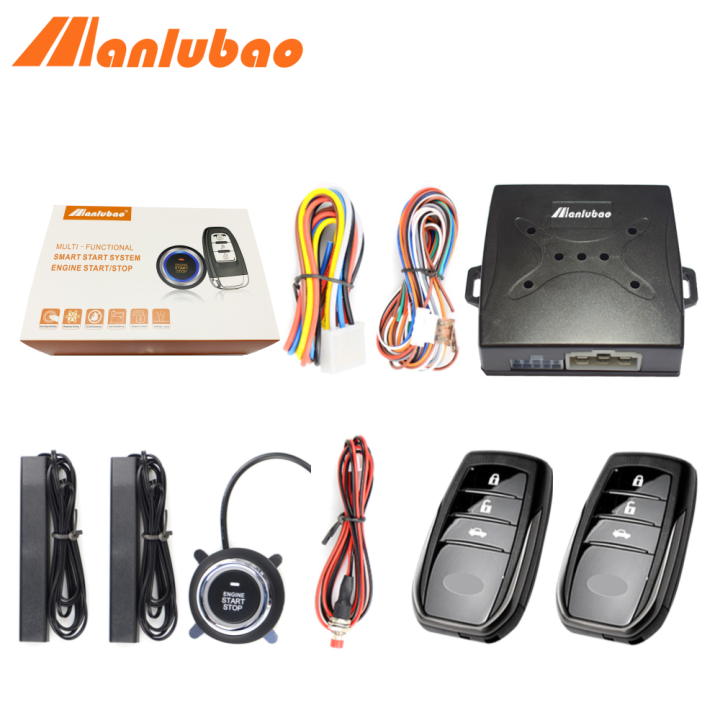 Manlubao D Keyless Entry Push Start Button Remote Kit Car Alarm Start