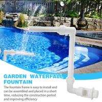 Garden Swimming Pool Waterfall Fountain Water Pool Sturdy Waterfall Adjustable Fountain Durable Pipe Nontoxic Tube Hose F5W5