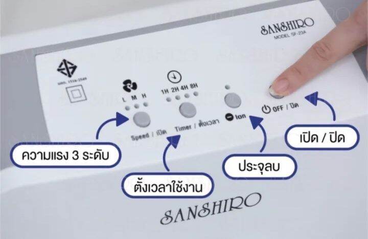 sanshiro-เครื่องฟอกอากาศ-รุ่น-sf-23a-ลดกลิ่น-ฝุ่นละออง-ป้องกันภูมิแพ้-ป้องกันpm2-5