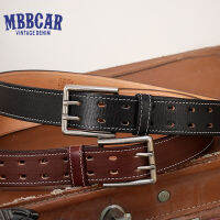 MBBCAR ยี่ห้อเครื่องมือสไตล์2023ใหม่เข็มขัดทำด้วยมือหัวเข็มขัดหมุดผู้ชายผักหนังเทียม Cowhide เข็มขัดชั้นบนสุดหนังหนังอเมริกาแบบย้อนยุคชาย Alloy เข็มขัด