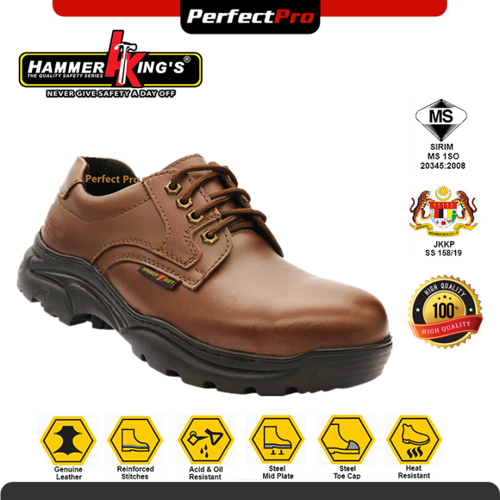 COD Hammer King 13012 Low Cut Lace Up Genuine Leather Quality Safety