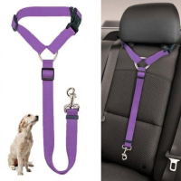 Solid 2-In-One Car Seat Belt Lead Leash BackSeat เข็มขัดนิรภัยปรับสำหรับลูกแมวสุนัขปลอกคอสัตว์เลี้ยงอุปกรณ์เสริม