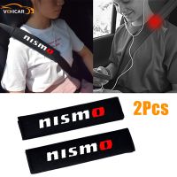 VEHICAR 2pcs Car Seat Belt Pads Cotton Seat Shoulder Strap Pad Cushion Cover for Nissan Nismo DIY Decoration Adhesives Tape