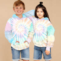 Spring Kids Tie Dye Hoodie Long Sleeve Pullovers Casual Boys Girls Sweatshirt Hoody Childrens Clothing 7 8 9 10 12 14Years