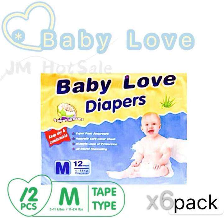 (6pack) Baby Love Diapers Medium 511kg (12pads/pack) Lazada PH