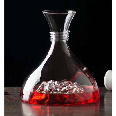 Hand-made Lead-free Crystal Glass Wine Decanter Creative Wine Dispenser Transparent Iceberg Decanter for Household Bar