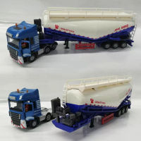 150 Scale Alloy Trailer Tank Diecast Model Vehicles Powder Conveyor Cement High Simulation Truck Engineering Vehicle Toy