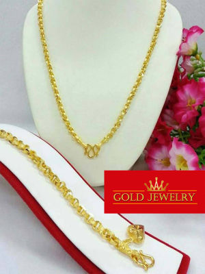 Gold-Jewelry เครื่องประดับ สร้อย สร้อยทอง ทอง ทองคำ สร้อยคอ สร้อยข้อมือ แหวน งานเศษทองคำแท้ จากทองคำเยาวราช เซตลายทาโร่ น้ำหนัก 1 บาท