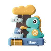 AHlmsm Cute Dinosaur Baby Water Toys Sprinkler Waterwheel Water Spray Toy Bathroom Bathing Bathtub Shower Game Toy For Kids Bath Toys