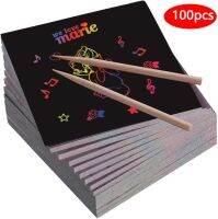 hot【DT】❁◄✱  100/5 Piece Notes Set Kids Scratch Kits Template Painting