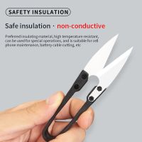 Relife RL-102 Insulated Ceramic U-shear Special Battery Repair Anti-static Insulation Safety Scissors Hand Tools Adhesives Tape