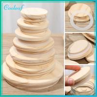 COOLEAF ทำด้วยไม้ เข้ากันได้ องค์การครัว ผ้าคลุมปากกว้าง ฝาไม้ Mason Jar Lid ที่เก็บกระป๋อง