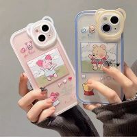 เคส RouJiang สำหรับ iPhone 14 13 12 11 Pro Max X XR Xs Max 8 7 6S Plus SE 2020ตัวการ์ตูนคลาสสิกหมีน่ารักและเคสโทรศัพท์หมู