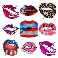 Creative decals Reflective Vinyl Death Kiss Skull Crossbones Lips Decal Bumper Sticker Motorcycles Helmets Wind Laptops Decals