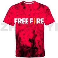 การ์ตูน TOP TEE ฟรี Fire Garena เสื้อยืดผู้ชาย 3D พิมพ์กีฬาขนาดใหญ่ TShirt เด็กผู้หญิงแขนสั้นฟรี Fire เกมอะนิเมะเสื้อผ้า