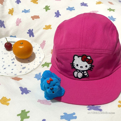 Sanrio Hello เบสบอลหมวกผู้หญิง streetwear แฟชั่นหมวกอุปกรณ์เสริมกลางแจ้ง Y2k สไตล์อเมริกันหมวกการ์ตูนปรับได้