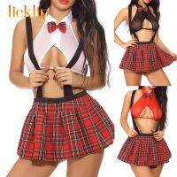 LICKLIP Sexy Costume Schoolgirl Cosplay Student Uniform Womens Naughty School Girl Lingerie Set Erotic Shirts Crop Tops Skirts