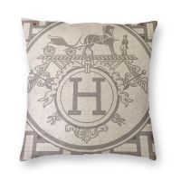 21Hermes Logo Print Cushion Cover Pillow Case Home Decor