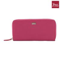 BSC Bag&amp;Luggage กระเป๋าธนบัตรพับยาวซิปรอบ รุ่น QP117200DP - ( สีชมพู )