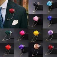 【DT】hot！ Men s suit Brooch Pins Fabric Tie Pin 19Colors Brooches for Lapel Accessories