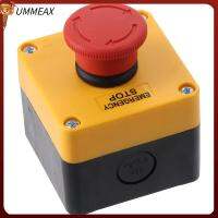 UMMEAX สวิตช์หยุดฉุกเฉินสัญญาณสีแดง660V พร้อมกล่องอุปกรณ์ไฟฟ้าปุ่มกดพลาสติกทนต่อสภาพอากาศสวิตช์คอนแทคปุ่มกดรูปเห็ด